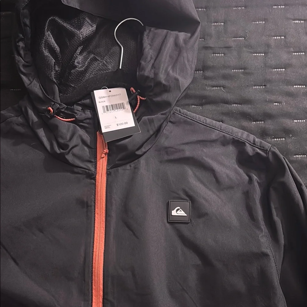 Quiksilver Black Jacket with Orange Accents - Picture 3 of 3